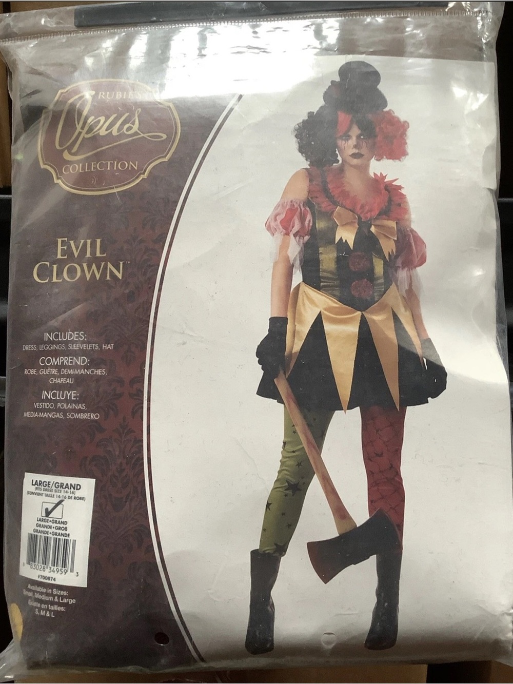 Rubie's Opus Evil Clown Costume - Black, Red & Gold